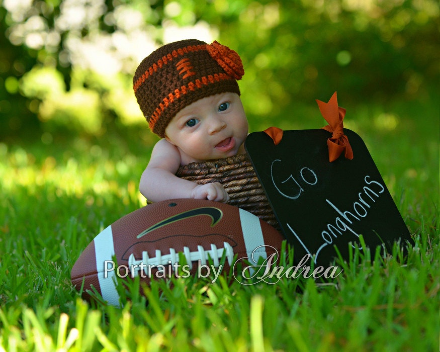 Baby Girl Football Beanie Hat Pretty In Pink Toddler 3 - 6 month to 2 Years - Cute Photo Prop - ON SALE This Week Only