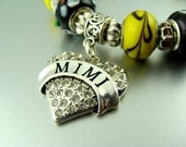 MIMI HEART Mixed color European Bead Charm Bracelet