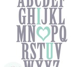 Printable Digital Wall Art- Nursery Subway Art - ABC I Love You