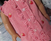 Strawberry Gingham Sundress, American Girl Doll Clothes