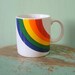 1980s RAINBOW Mug....drink. coffee. tea. sugar. colorful. rainbow. kitsch. retro housewares. kitchen. gift. serve. vintage housewares.