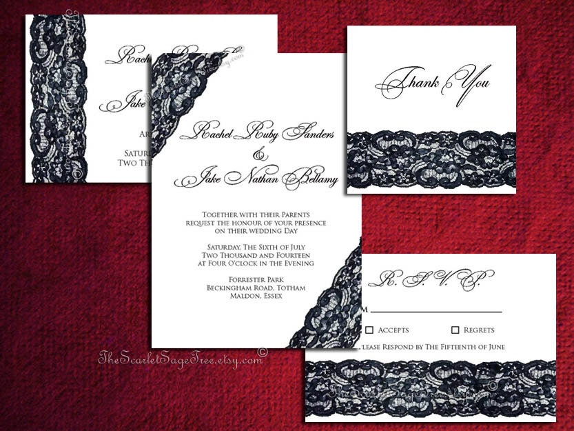 PRINTABLE BLACK LACE Save The Date Grey Invitation Suite Custom Design Diy Wedding Anniversary Engagement Party Shower Template Vintage