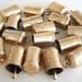 24 Golden Colored Hand Made Cow Bells with Rough Look for Wind Chimes, Altered Art -with Jute Rope - DIY - MV105