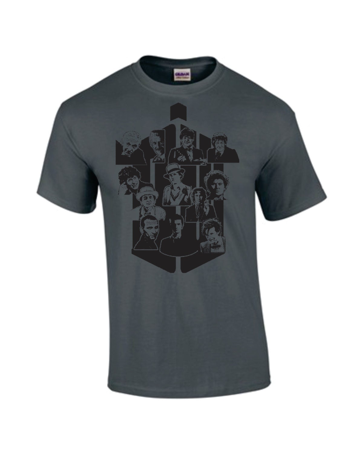 Faces of the Doctors - Hand Printed T-Shirt
