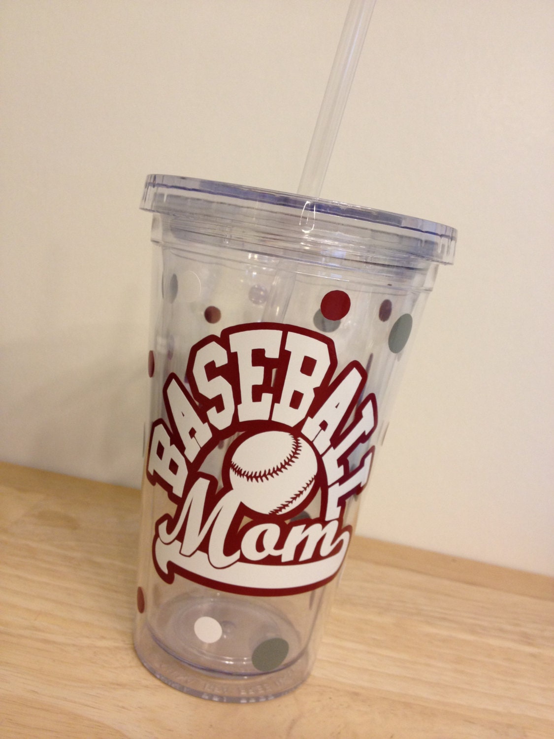 Now in 20 oz - Personalized acrylic tumbler w/ straw and lid - Baseball MOM with name or monogram, other sports available, soccer, cheer