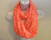 Infinity Scarf Lace Womans Orange Sherbert