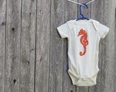 Baby Seahorse Infant Onesie, Organic Cotton