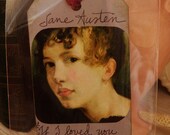 If I loved you less..."Jane Austen, Bookmark, Signature, Book lover, Book Club, Emma, Valentine, Love