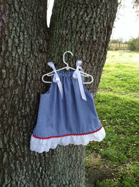Blue Gingham Pillowcase Dress Dorothy Oz by LAFitupCreations