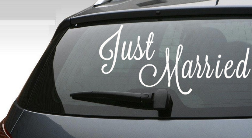 Just Married Vinyl Car Decal Honeymoon Car Vehicle Sticker