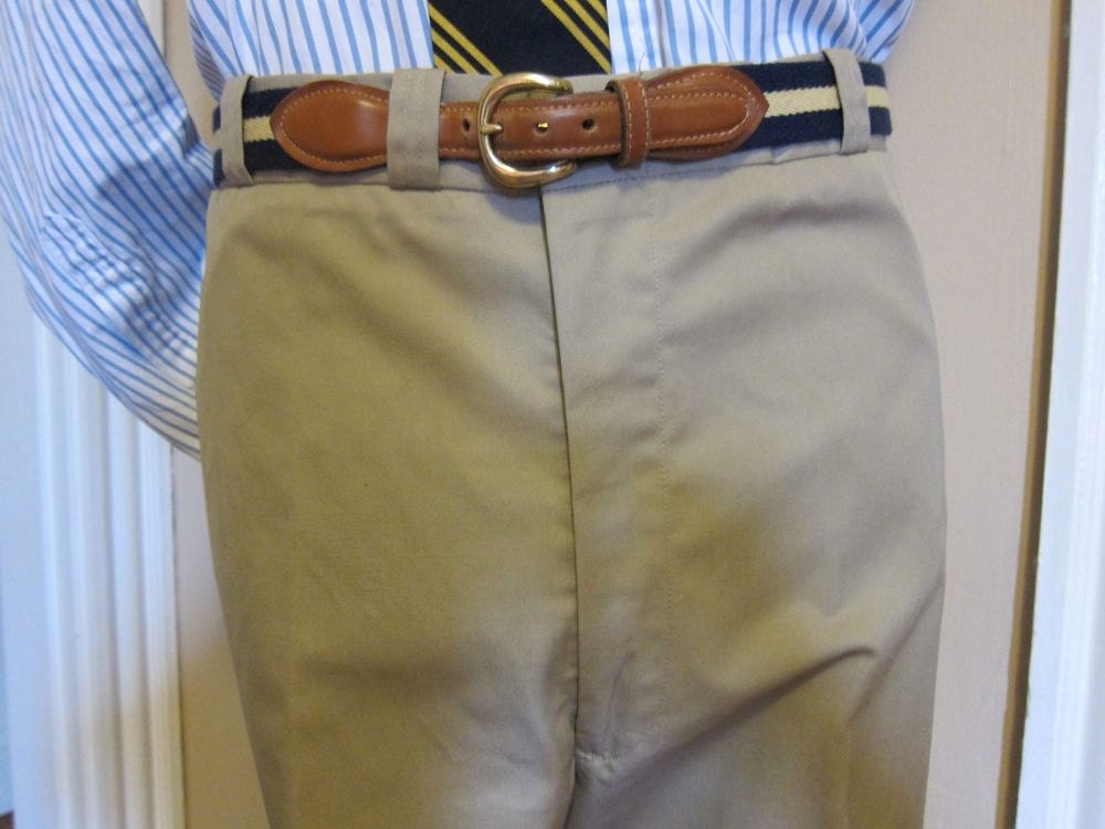 DEADSTOCK 1960s Permanent Press Khaki Poplin Chinos 40W 29IN