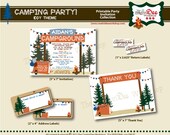 Camping Party - Boy Theme- Printable Invitation, Thank You, Address and Return Labels