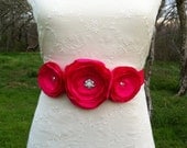 Vera  - Petite Bridal Bouquet Sash in Fuschia Pink,  Bouquet Wedding Day Sash Belt... Bridal, Prom, Ball , Portraits....