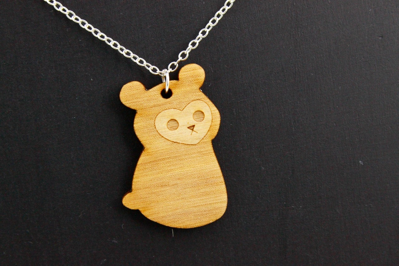 Wooden Bear Necklace