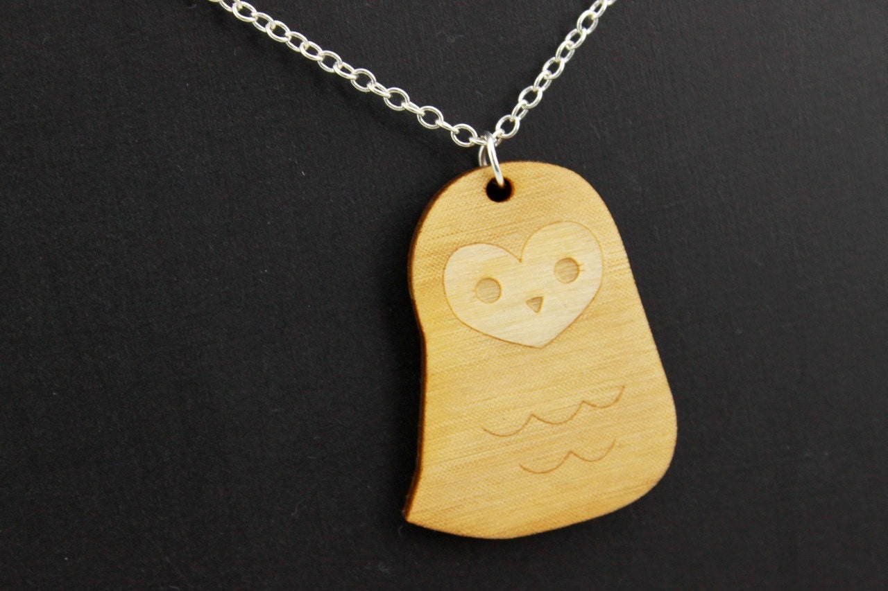 Wooden Owl Necklace - Henrietta