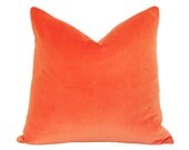 Orange Velvet Designer Pillow Cover 17x17