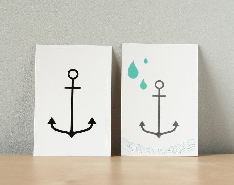 Set of 2 stickers Anchor - Nautical stickers
