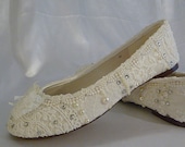 Sweet Wedding Ballet flats..vintage lace and Swarovski crystals..custom orders