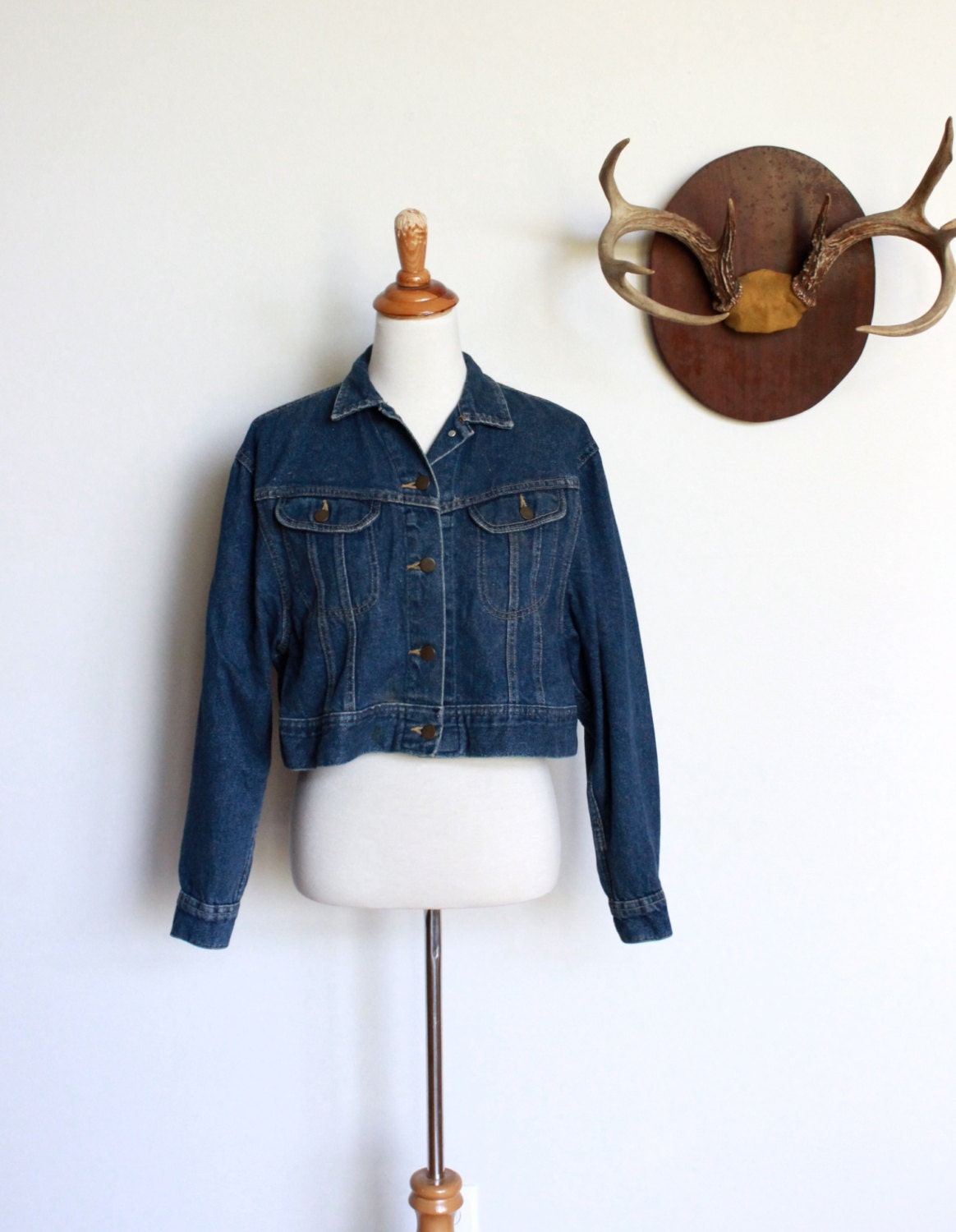 Dark Denim Jacket  //  Cropped Jean Jacket