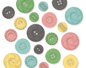 Travel Girl Buttons October Afternoon