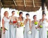Convertible infinity bridesmaid plus size blue long dress