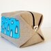 wash cosmetic travel toiletry make up bag abstract 'Protons & Cells' design retro style