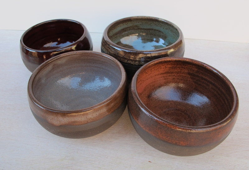 Ceramic Snack Bowls // Set of 4 Pottery Bowls // Handmade Pottery for Your Kitchen