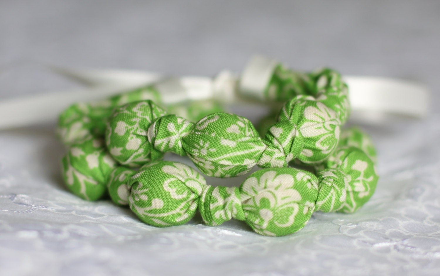 Green Teething Necklace, Breastfeeding Nursing Necklace, Babywearing/Fabric Necklace, Baby Teether