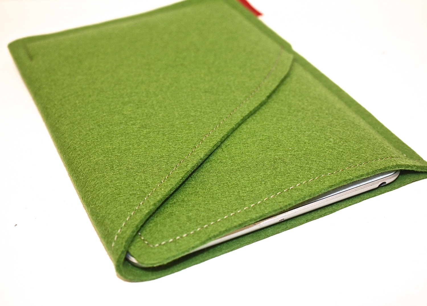 iPad Mini Wool Felt Case Double Pocket in Kiwi