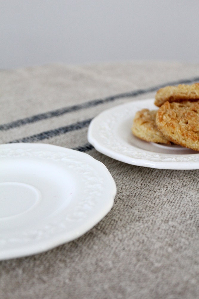 Vintage Milk Glass Saucers / Set of 2
