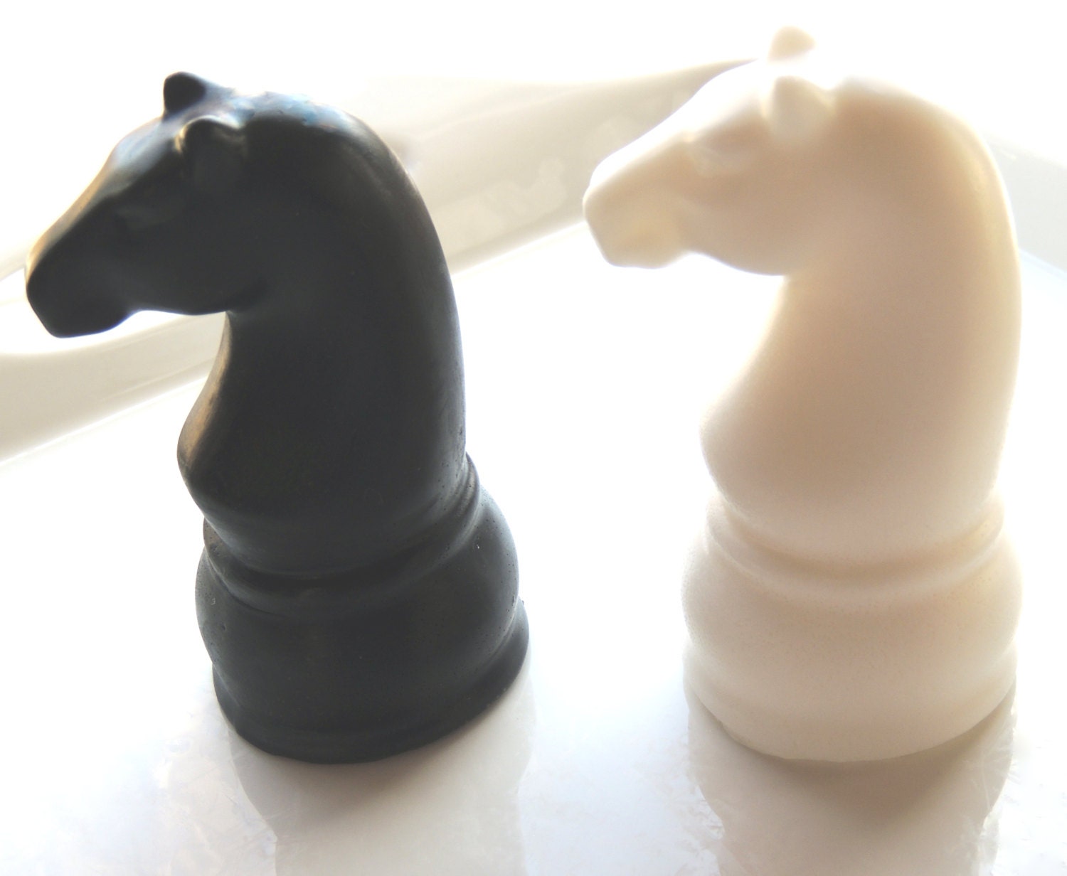 KNIGHT CHESS PIECES Soap, Black and White Knights, Unisex Gift Set, For Him, Scented in Bonsai & Spring Rain, Vegetable Based