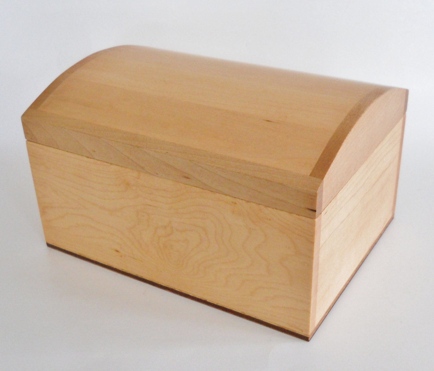 Curved Top Maple Jewelry Box Unfinished