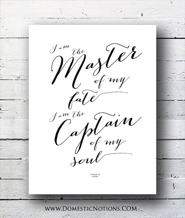 Famous Quote Typography Art Print : Invictus quote - 8x10 quote collection