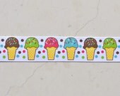 I love Ice Cream 7/8" grosgrain ribbon