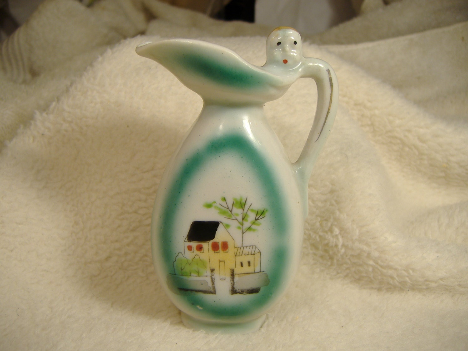 Vintage 1960s Japan Hand Painted Porcelain Bottle