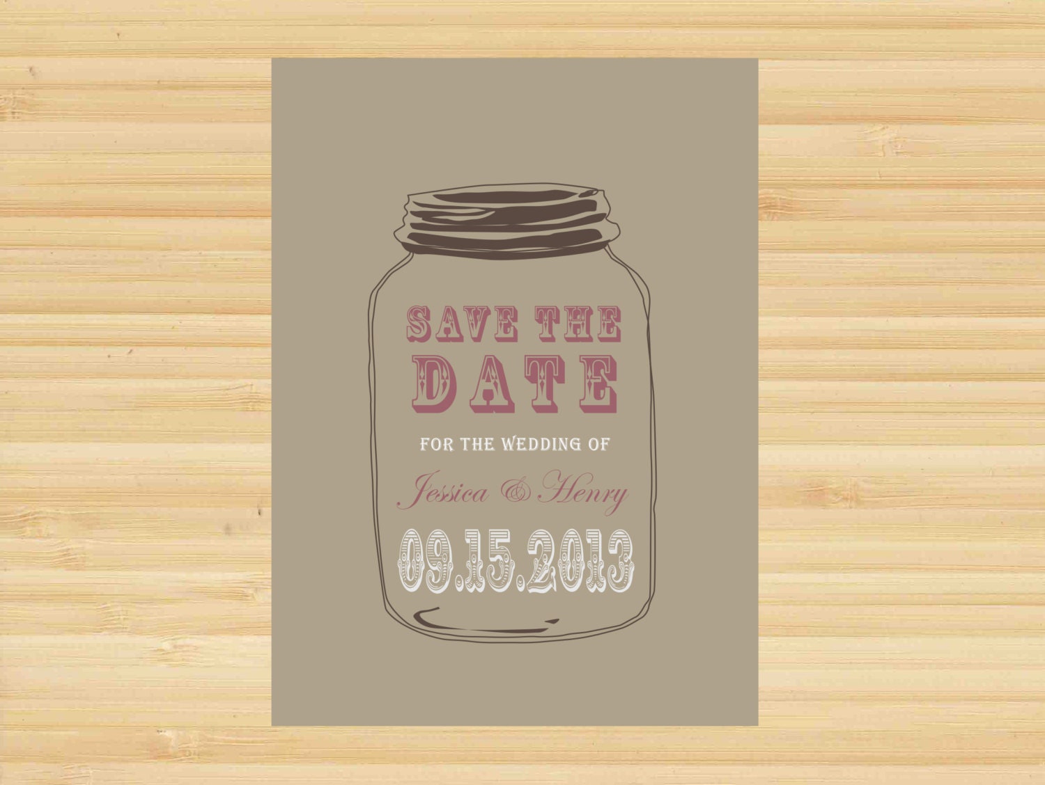 Rustic Mason Jar Save the Date Invitation - DIY Digital Printable File - Save the Date, Wedding , Engagement