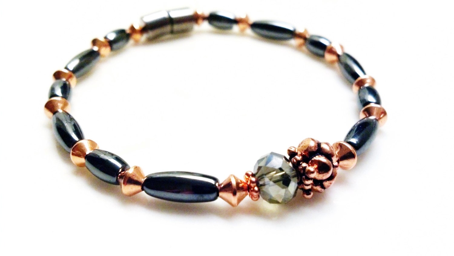 Magnetic Bracelet Therapy Pure Copper & Black Hematite Magnetic Therapy Super High Power Wellness Health FREE gift card