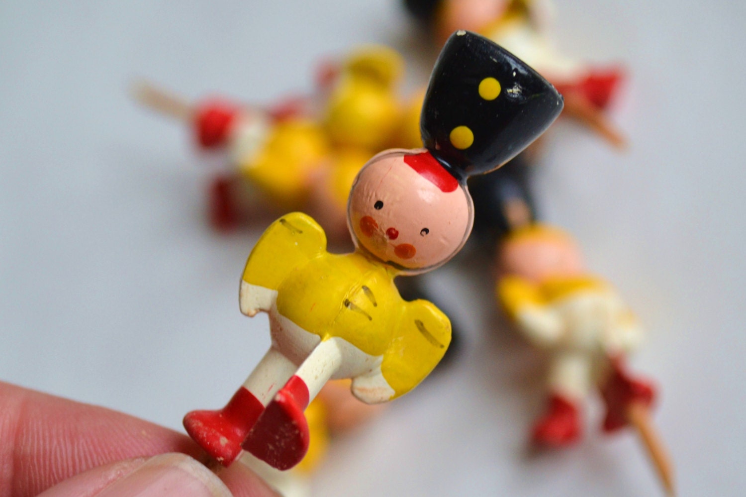 Italian Hand Painted Toy Soldier Cake Toppers or Candle Holders