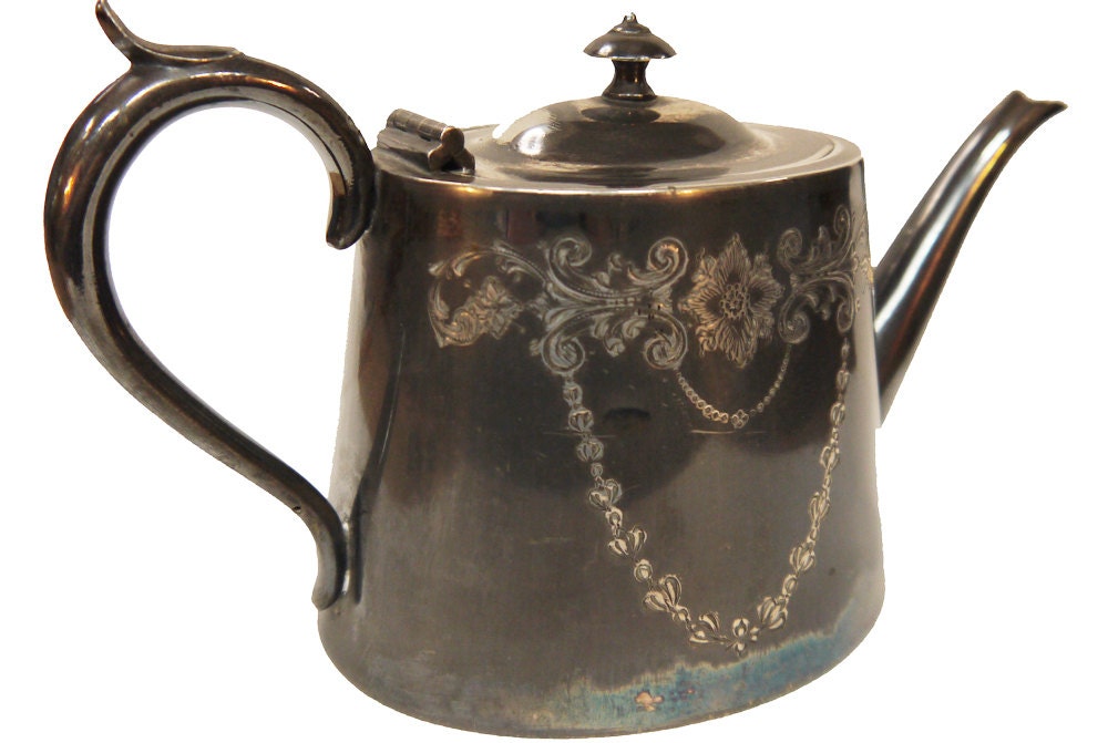 Teapot Antique Edwardian Silver Plated Sheffield England by Yonks