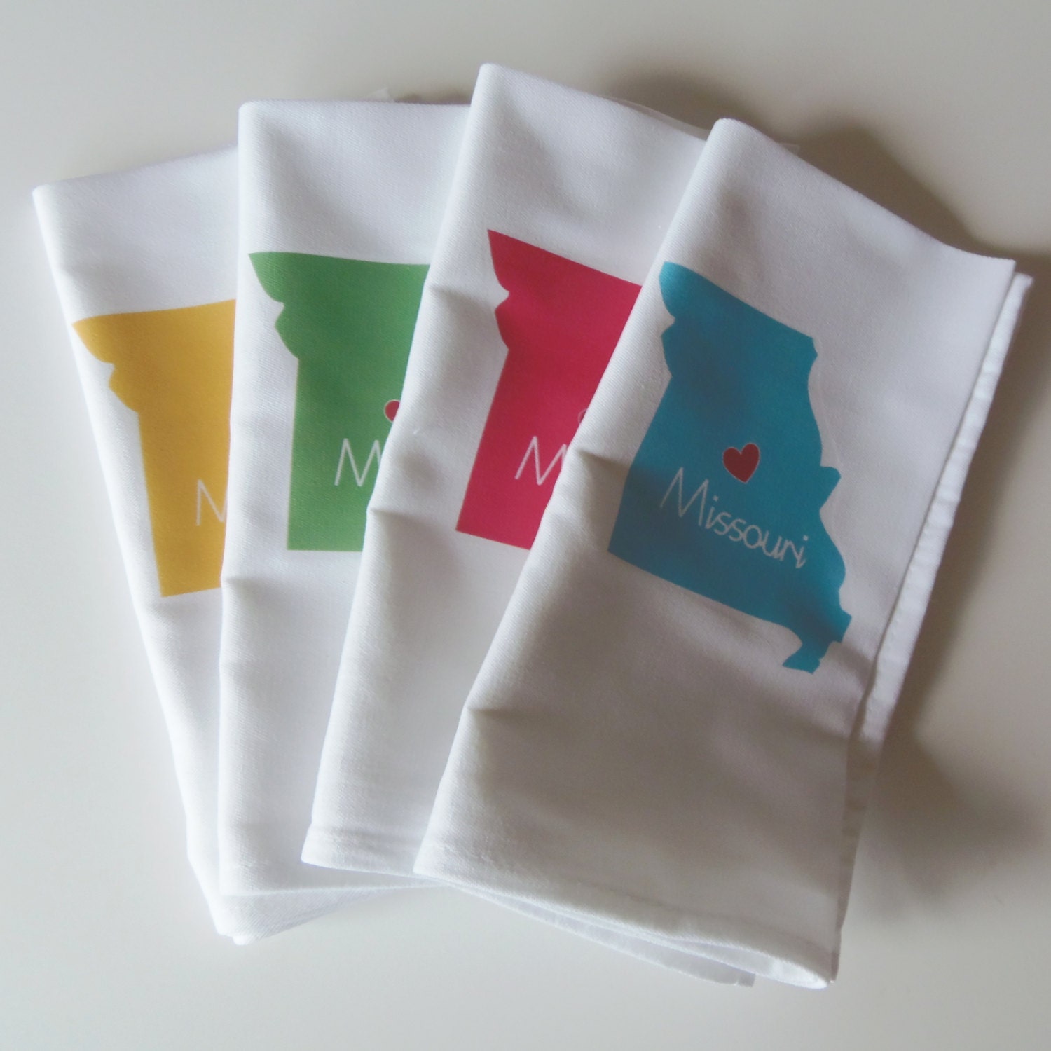 I Love Missouri Napkins in Pop Color- Set of FOUR