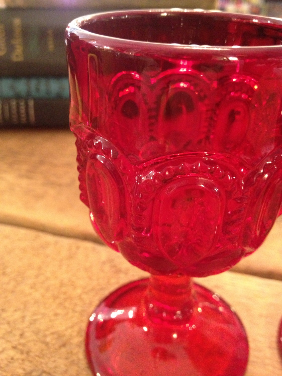 Vintage Colored Glass Petite Aperitif Goblet Set