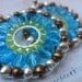 Blue, green, silver and bronze beaded Earrings, Beadwork, Drop, Dangle, Handmade, Weddings, Bridal Accessories