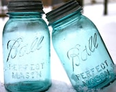 Blue, Spring, Turquoise, Neon, Teal, Kitchen Photography, Home Decor, Country, Blue  Ball Jars, Vintage - 8x10 Print