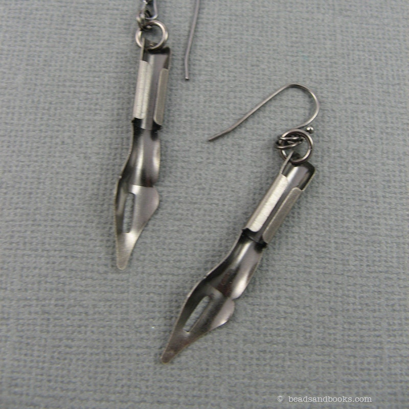 Pen Nib Earrings (Fountain Pen, Jewelry for Writers, Geekery)