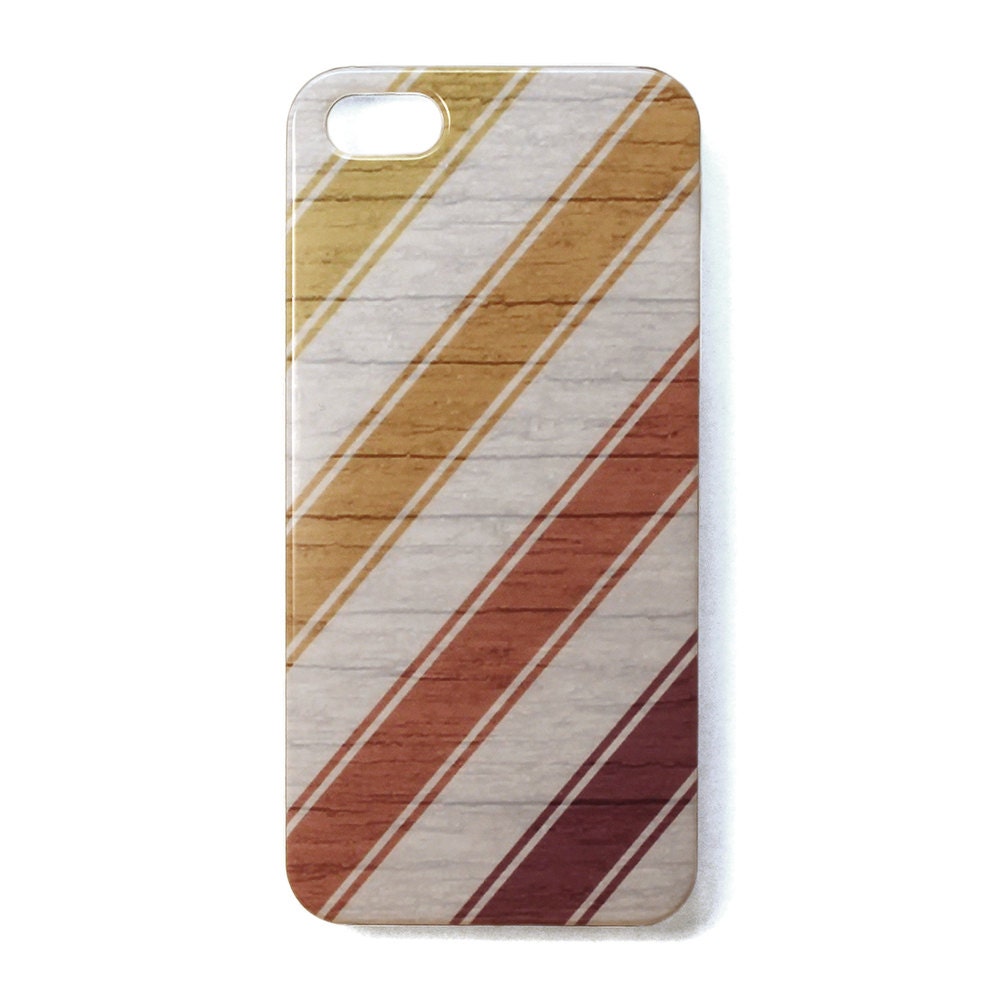iPhone 5 Case - Wood with Block Colour Stripes