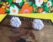 Sand Dollar Studs in Pretty Pink Pearl
