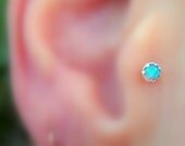 Tragus/Nose Ring/Cartilage Earring Sterling Silver Opal Stud