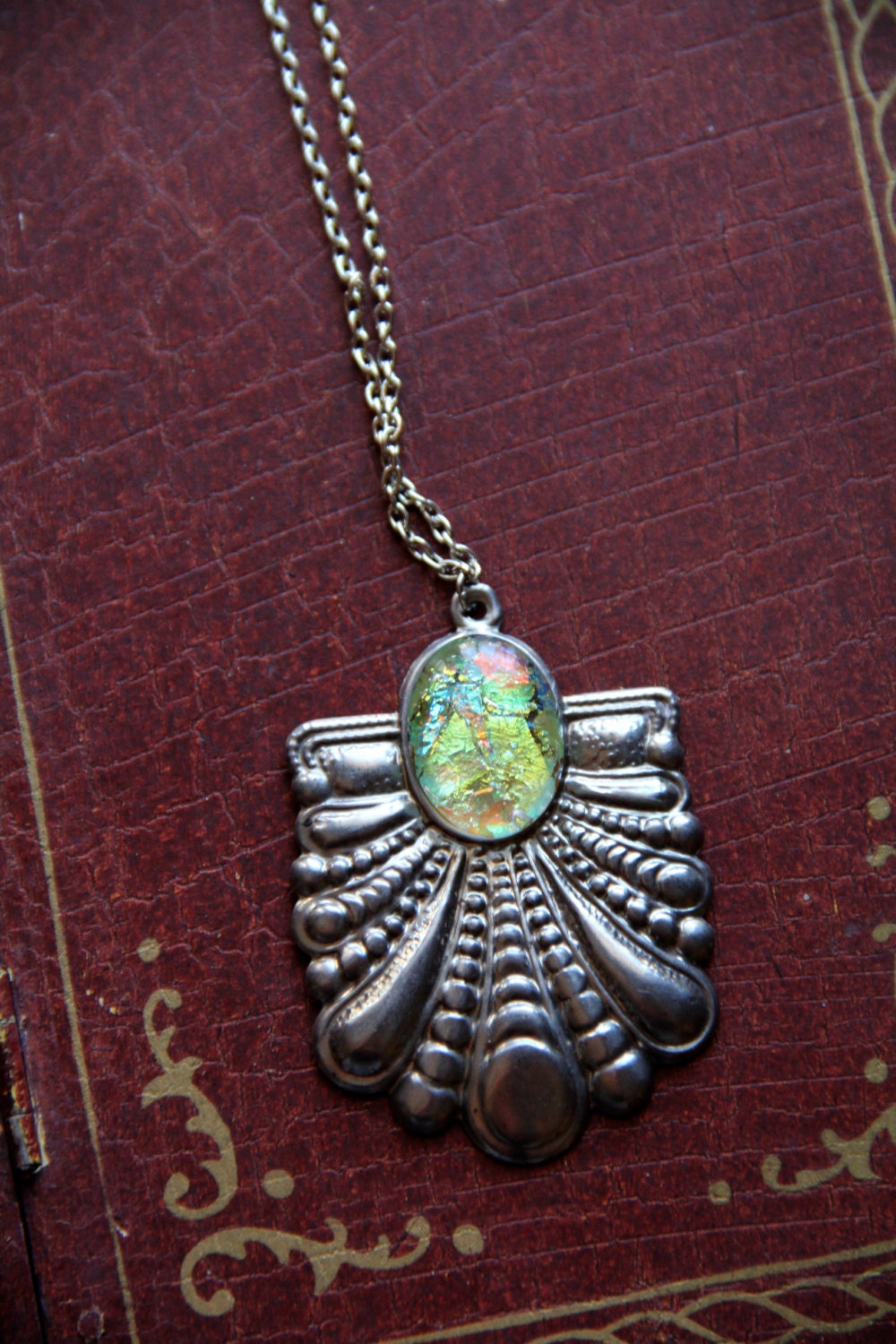 sonora - dreamer fantasy nouveau boho style shield necklace with glass opal