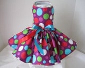 Dog Dress  XS Purple with large Polkadots  By Nina's Couture Closet "Classic and Comfortable "