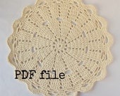 Doily rug PDF crochet pattern for T-shirt yarn / tarn - 90cm / 3ft